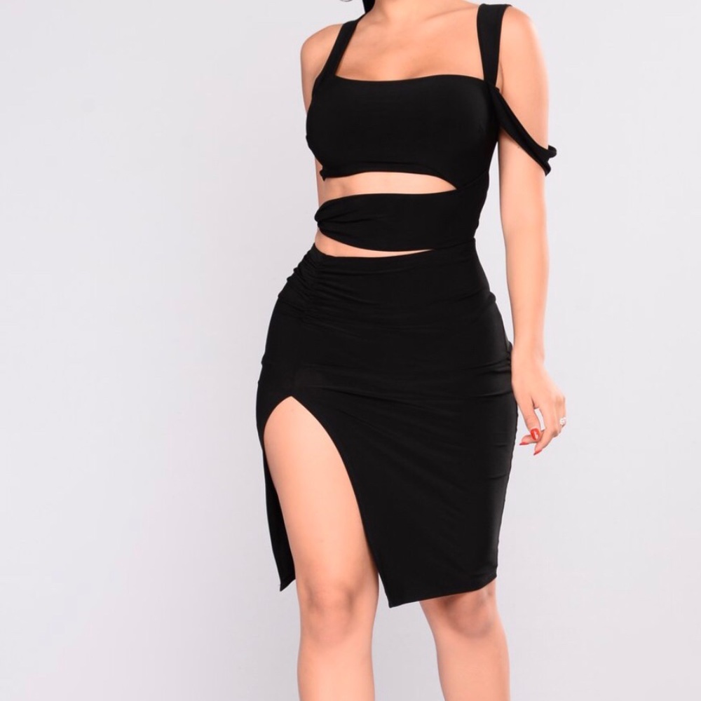 Black strappy dress